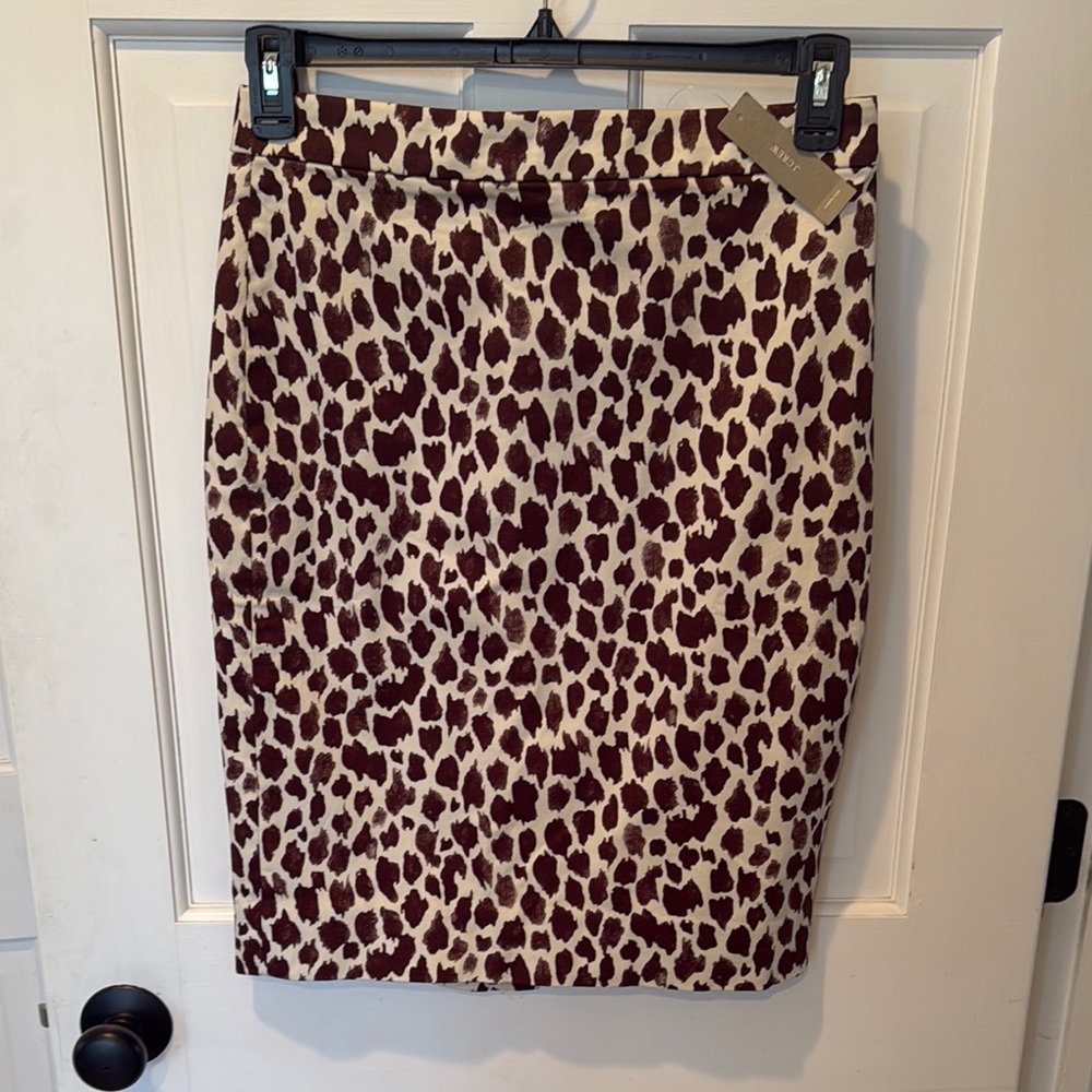 J.Crew giraffe print pencil skirt